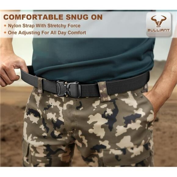 Mens tactical belt adjustable nylon webbing quick release buckle outdoor duty wo - Picture 5 of 8